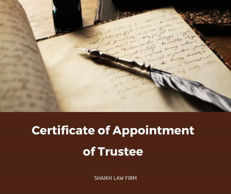 certificate of appointment