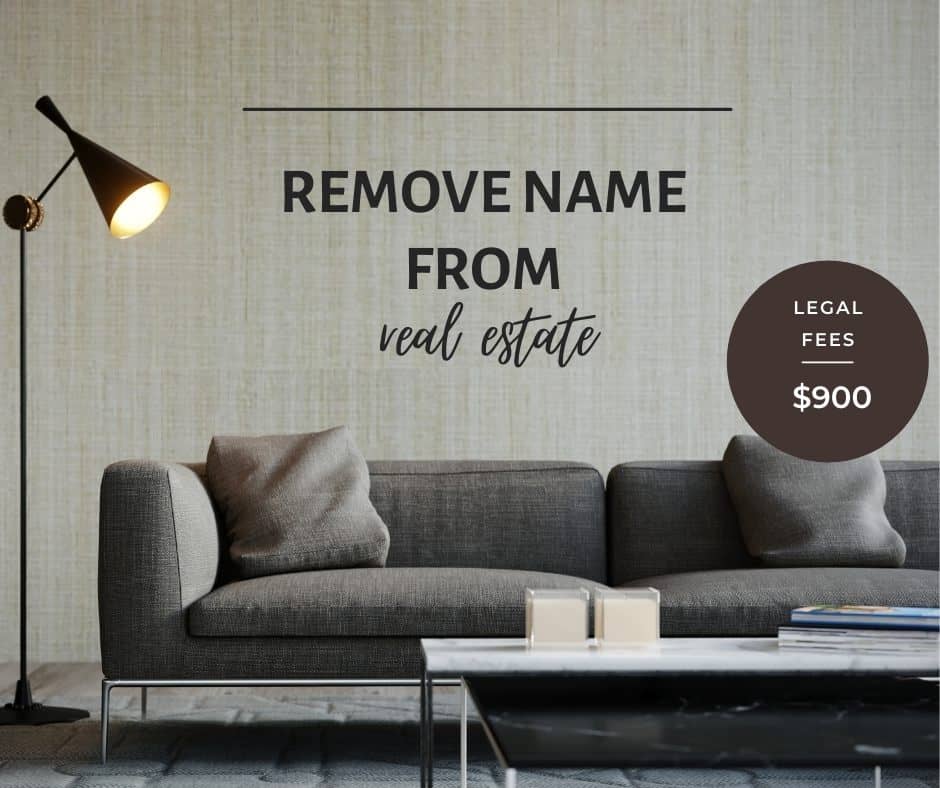 remove name from property title Ontario cost
