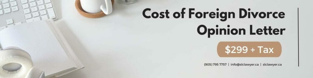Cost of foreign divorce opinion letter