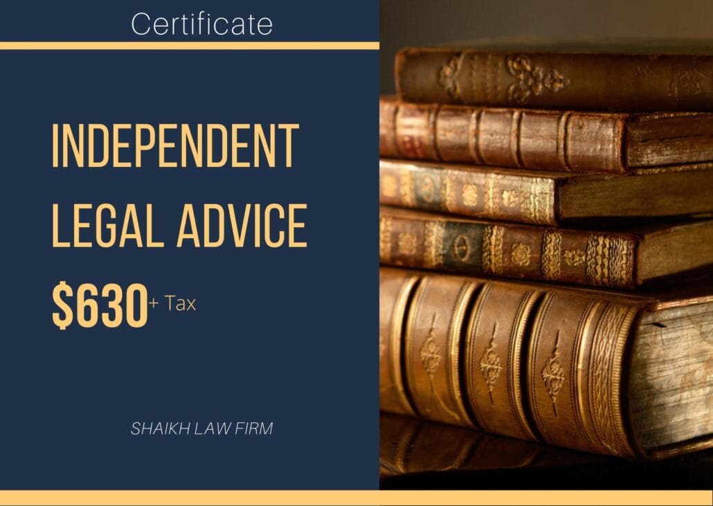 independent legal advice cost