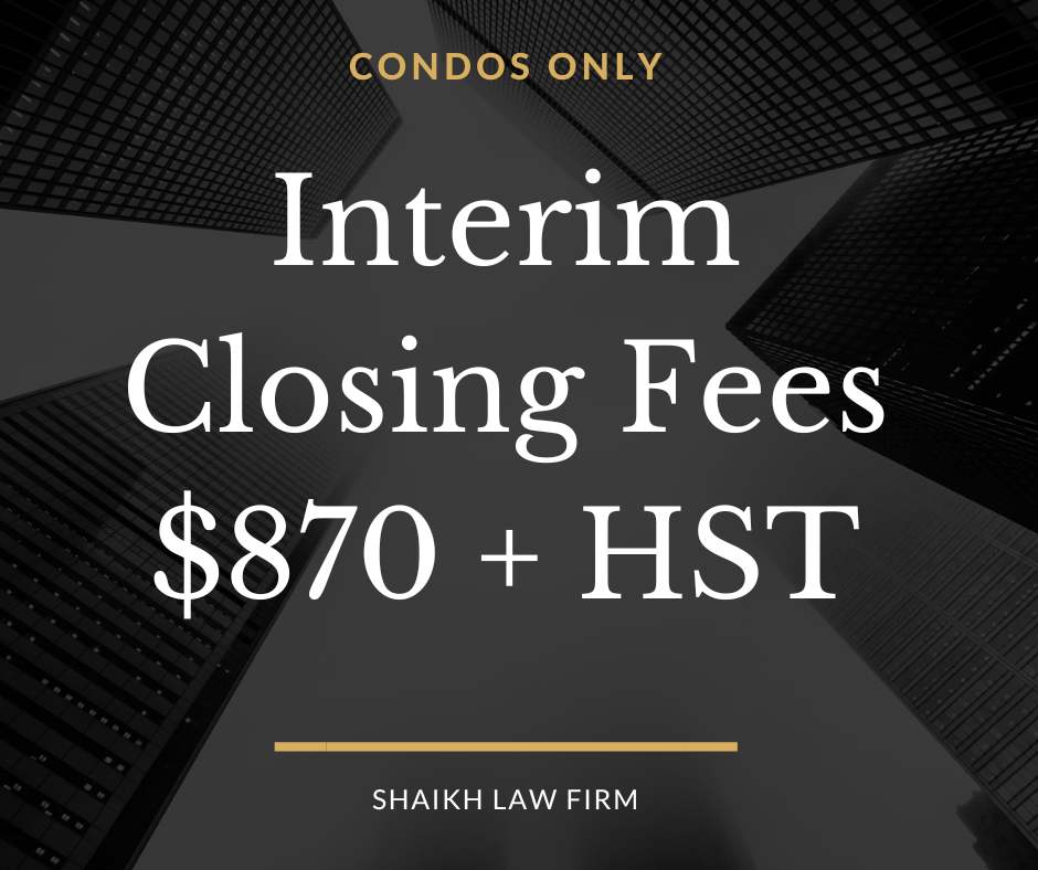 real estate lawyer fees for interim closing in Mississauga