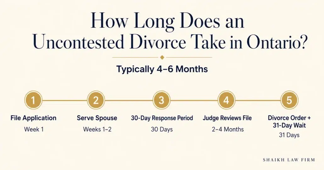 how long does an uncontested divorce take in ontario