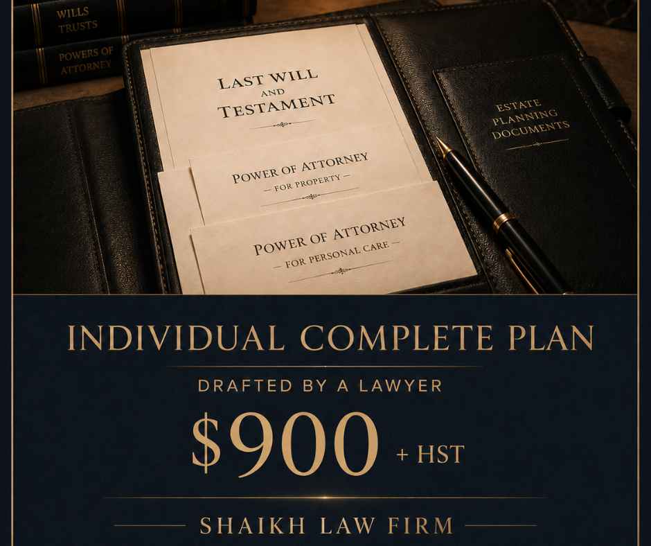 Affordable Will and POA Packages in Ontario Cost $900 + HST