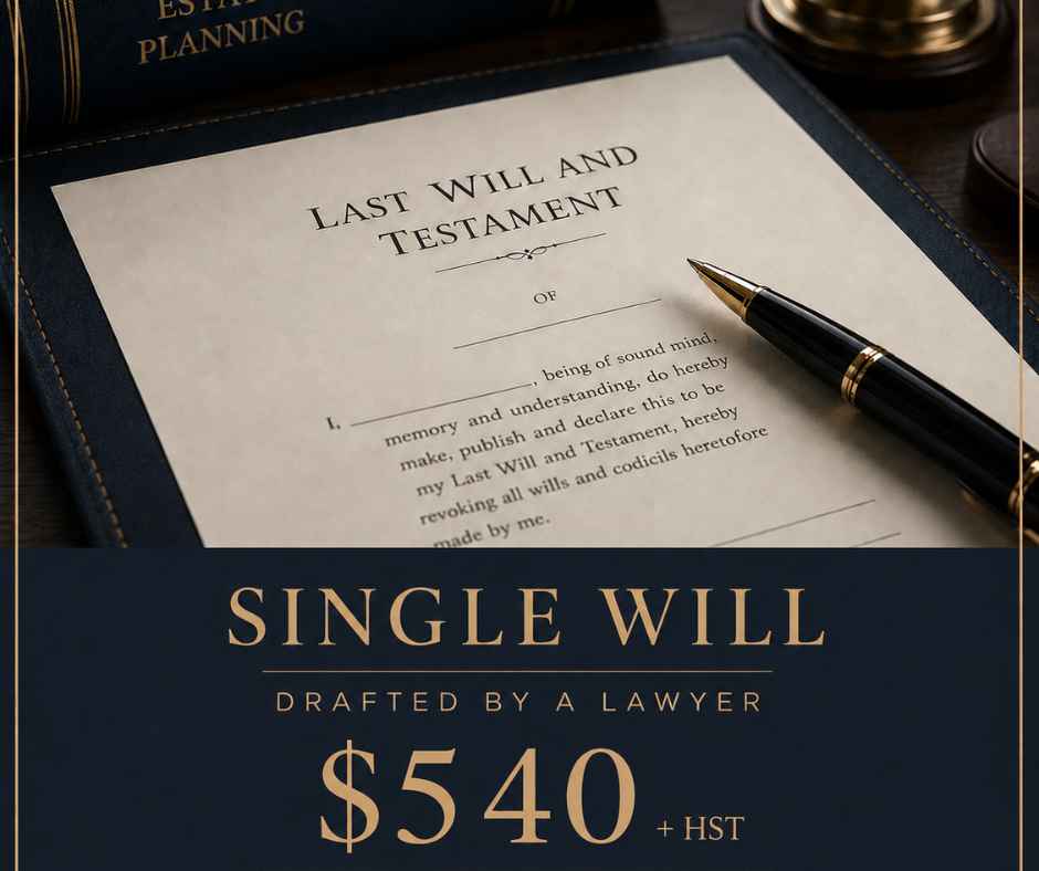 Single Will Cost $540 + HST in Ontario